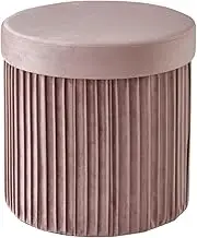 Takeda Corporation M3-ESM38PI Stool, Ottoman, Storage, Pink, 15.0 x 15.0 x 14.6 inches (38 x 38 x 37 cm), Elegant Storage Stool, Round Shape