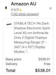 $538+ STABILA LIMITED EDITION DARK SHADOW GERMAN MADE 400mm ELECT. SPIRIT LEVEL!