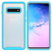 MCC Shockproof Bumper Case Samsung Galaxy S10+ Plus Clear Back Cover G975 [Sky Blue]