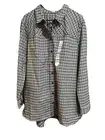 Duluth Trading Womens XXL Black White Plaid Folklore Flannel Duster Shacket