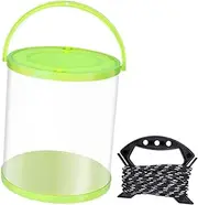 Abbraccia Lure Bucket,Water Container Folding with Handle and Mesh Lid Collapsible Bucket with Rope for Outdoor, Garden,Boating, Green 11L 25x28cm