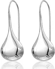 Morakot 925 Sterling Silver Ear Needle With Teardrop & Waterdrop Earrings (Silver Waterdrop)