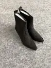 Coutgo Ankle Boots Womens 6.5 Cowboy Western Pointed Toe Black N74