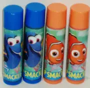 4 Disney Lip Smackers Lip Balm 2 NEMO Melon Pop & 2 DORY Blue Tang Berry Sealed