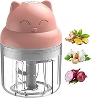 Electric Garlic Chopper,Garlic Mincer & Storage Container | Portable Small Food Processor with Stainless Steel Cutter Garlic Grinder Masher, Onion Chopper, Rechargeable