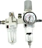 MagiDeal Tyre Changer Oil Water Regulator Air Compressor Water Oil Separator Replacement High Performance Air Pressure Regulator Combo, Upward Opening