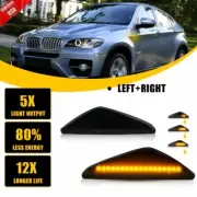 2x Dynamic LED Side Marker Turn Signal Lights Smoke-For BMW X3 X5 X6 F25 E70 E72