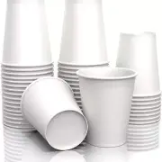 50Pcs Disposable Coffee Cups Reusable - 9 Oz Paper Cups for Drinking Disposable