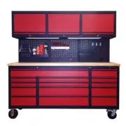 1.8M Red Steel Rolling Workbench Garage Workshop System Cabinet - S-GTX1817RC