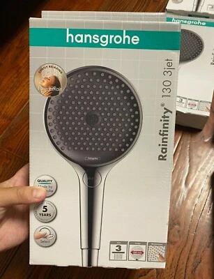 Hansgrohe Rainfinity 130 3-Jet Handshower chrome German Made PowderRain