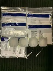 S Series - TENS 2" X 2" Wired Electrode Pads 40 Pads (20 Pairs) Reusable