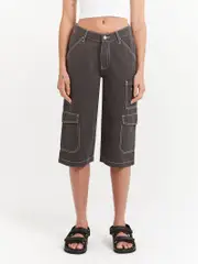 Celine Long Shorts in Washed Black 12