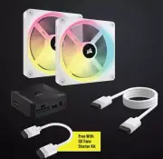 Corsair QX RGB Series, iCUE LINK QX140 RGB WHITE, 140mm Magnetic Dome Bearing. P