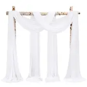 Wedding Arch Draping Fabric,4 Panels 28" x32ft White Wedding Arch Drapes for ...