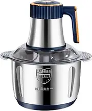 Multifunctional Stainless Steel Meat Grinder, 5L Stainless Steel Large Capacity Fully Automatic Meat Grinding Machine, Small Food Chopper with Container Meat Grinder Electric Food Chopper,Blue