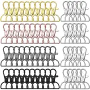 Swivel Snap Hooks and Key Rings, 60 Pcs Keychain Clips with D Keyrings,