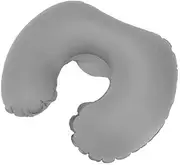 [EZONEDEAL] On Air Adjustable and Inflatable Neck Pillow, Airplane Pillow and Cervical Neck Pillow for Kids + Adults, Inflatable Travel Pillow with Neck Support (Dark Gray)