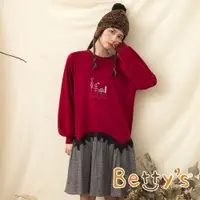 在飛比找蝦皮商城優惠-betty’s貝蒂思(15)繡花蕾絲拼接洋裝(紅色)
