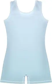 [GAIGEO] Girls Leotards for Gymnastics Toddler Elegant Blue Light Gradient Ballet Outfit with Shorts Unitard Unitards 2-3t