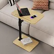 Sofa Armrest Tray Table - 360° Swivel TV Trays - Height Adjustable Side Table for Bed or Chair with Phone and Tablet Slots - End Tables for Small Spaces