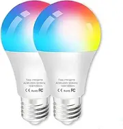 BELEAAD 10W Smart Light Bulb, WiFi & Bluetooth E27 Smart LED Bulb, 1000lm RGBCW Alexa Colour Changing, Dimmable Multicolour, 2 Pack Value Bundle, App & Voice Control for Indoor Home