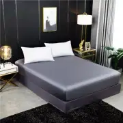 Natural Fitted Sheet Luxury Solid Color Mattress Cover Double Queen Size