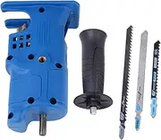 ABS+High Speed Steel Electric Reciprocating Saw,Jig Saw Electric Drill Tool Attachment,with 3 X Saw Blades,1 X Handle,for Wood Metal Cutting