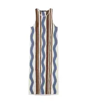 Weekend Max Mara Striped Crewneck Sleeveless Dress S,L,M White