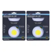 2x Brillar Wireless Battery Operated Magnetic Ball w/Cob LED Light WHT