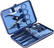 FRCOLOR Stainless Steel Nail Clippers Set 18-piece Manicure Kit Toe Finger Nail Clippers Cuticle Scissors Manicure Tools Abs Pp Portable Storage Case Perfect for Home Travel