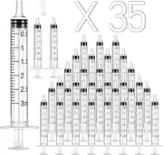 35 Pack 3ml Plastic Syringe Without Needle, Catheter Tip Individually Sealed for Liquid, Sterile - Syringes Tools for Feeding Pets, Measuring, Scientific Labs, Oil or Glue Applicatorc