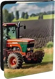 [JEJEA] Company Farm Tractors Print Travel Organizer Credit Cards Case Passport BookPassport Holder Cover Wallet forTraveling,, Black, One Size