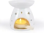 Wax Melt Burner Set - Ceramic Tealight Candle Holder Oil Burner Aromatherapy Aroma Candle Scented Diffuser for Home Bedroom Decor (Star)