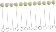 CIMAXIC 30pcs Wool Ball Brush Global Wool Daubers Home Wool Balls Brush Dye Brush Leathercraft Wool Brush Extra Large Wool Daubers Wool Dauber Brush Wool Ball Applicator Khaki Metal