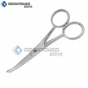 ODM Dog Grooming Scissors 3.5" W/ Safety Tips for EYE, EAR, NOSE (Curved Tip)
