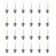 24 Pack LED S14 Replacement Light Bulbs, Shatterproof Outdoor 1 Watt to Repla...