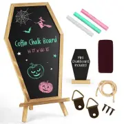 Coffin Chalk Board with Mini Coffin Blackboard - Gothic Wedding Decor - Spook...