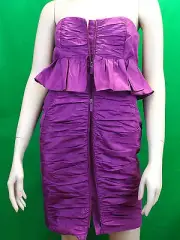 NWT MIU MIU PRADA PURPLE ZIP FRONT BUSTIER MINI COCKTAIL EVENING DRESS 38 2