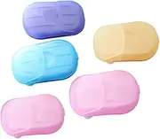 Disposable Soap Paper 5 Boxes Hand Cleaning Scented Mini Slice Random Color for Outdoor Travel Camping Hiking 100 Sheets Soaps & Hand Wash