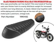 "BLACK PREMIUM TOURING DUAL SEAT" FIT FOR ROYAL ENFIELD INTERCEPTOR 650