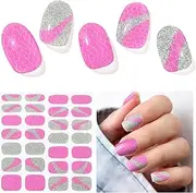 DUKASOU Semi Cured Gel Nail Strips, Cool Girl | 28 pcs Gel Nail Strips Work with Any UV Lamp, Salon Quality UV Nails Stickers, Easy to Apply for Home Nails DIY
