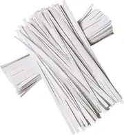 200 Ppcs Kraft Paper Twist Ties Bread Twist Ties Candy Ties For Bags 5"(120mm) Length White Color