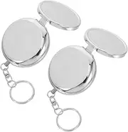 Ipetboom 2pcs Portable Pill Organizer Keychain Mini Compact Medicine Container Emergency Medication Storage Case For Travel Daily Use