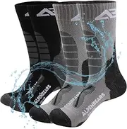 [Alpen Bears] Waterproof Hiking Socks 1-Pair - Wool Socks for Men, Women & Kids, Moisture-Wicking, Anti-Blister Trekking Socks