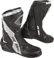 Modeka Yron Motorcycle Boot, black-white, Size 40 for Men Black White