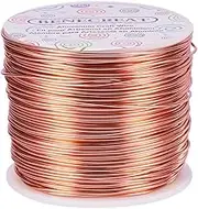 BENECREAT 1 mm Aluminium Wire 150 m Long (492 Feet) Anodised Jewellery Craft Making Beading Floral Coloured Aluminium Craft Wire - Copper
