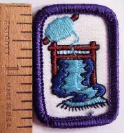 Vintage 1987 Girl Scout Senior WEAVING PATCH Interest Project Loom Badge PURPLE