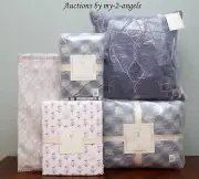 Pottery Barn Kids HAZEL JACQUARD HEART Twin Quilt+Sham+Sheet+Deco Pillows PURPLE
