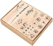 BEBEMOKO Festival Decorative Stamps Pcs Wooden Scrapbook Stamps Unique Pattern Design for DIY Craft Projects Australian