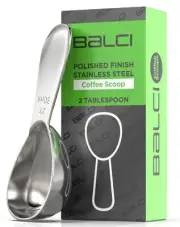 BALCI - Stainless Steel Coffee Scoop (2 Tablespoon Scoop) Exact Measuring Spo...
